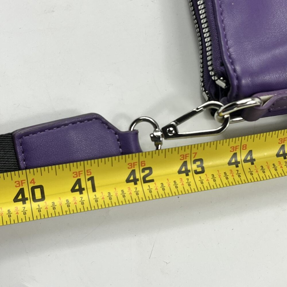 Parfois Womens Crossbody Bag Purse Purple Plum Double Zip Adjustable Strap - Picture 13 of 15
